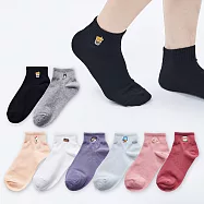 【ONEDER旺達棉品】韓系電繡1/2中統羅紋襪 柔棉刺繡襪 台灣製棉襪- 黑色(珍珠奶茶) GK-A301