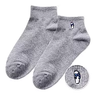 【ONEDER旺達棉品】韓系電繡1/2中統羅紋襪 柔棉刺繡襪 台灣製棉襪- 灰色(藍白拖) GK-A302