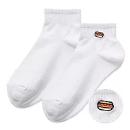 【ONEDER旺達棉品】韓系電繡1/2中統羅紋襪 柔棉刺繡襪 台灣製棉襪- 純白(熱狗) GK-A304