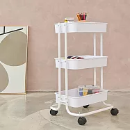 【H&R 安室家】台製輕巧三層收納推車BC360C 白色