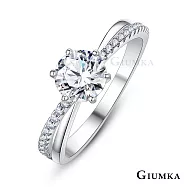 GIUMKA戒指幸福光彩女戒交叉造形精鍍正白K銀色新春開運戒飾品推薦MR21027 8 銀色美國圍8號