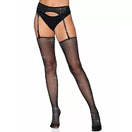<美國Leg Avenue>黑色2 件式水鑽微網吊襪帶&bull;搭配成套膝上襪 1950 BLACK