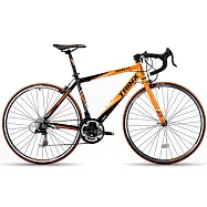 BIKEDNA TEMPO1.0 700C 輕量鋁合金SHIMANO變速21速彎把公路車搭載副煞前後快拆設計專為入門練騎而生的男女學生公路跑車- 黑橘