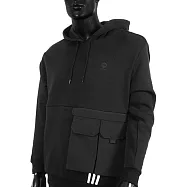 Adidas U Util Hoodie 4 [HN2404] 男 連帽上衣 帽T 運動 休閒 大口袋 內刷毛 保暖 黑 XL 黑