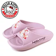 【HELLO KITTY】女 拖鞋 浴室拖鞋 凱蒂貓 花漾 兔兔 輕量 厚底 舒壓 防水 室內 室外 寬版 JP22 紫色
