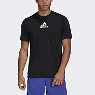 Adidas M 3s Back Tee [GM2126] 男 T恤 短袖 上衣 運動 訓練 休閒 吸濕排汗 愛迪達 黑 L 黑/白