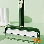 【iSFun】輕奢滾輪*附透明蓋加長除塵隨手黏(贈5捲隨手黏) 綠