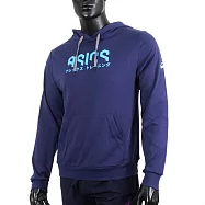 Asics Tee [2031E357-400] 男 連帽上衣 針織帽T 運動 休閒 舒適 棉質 長袖 深藍 2XL 深藍/水藍
