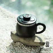 【陸寶LOHAS】知足常樂蓋杯 320ML 氣質穩重 好茶輕鬆泡  禪風黑