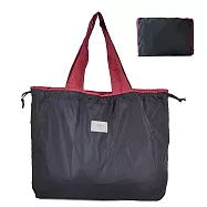 E.City_牛津布束口買菜包環保購物袋 大黑