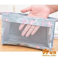 【iSFun】網面透視*旅行隨身盥洗化妝包 藍丹頂鶴