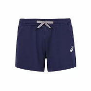 Asics [2032C899-401] 女 針織短褲 訓練 運動 休閒 棉質 舒適 透氣 亞瑟士 深藍 XL 深藍