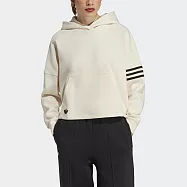 Adidas Hoodie [IB5921] 女 連帽上衣 帽T 運動 休閒 舒適 寬鬆 質感 柔軟 亞洲版 米 M 米/黑