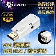 Bravo-u FHD to VGA(母) 投影機 電腦 傳輸轉接頭-白
