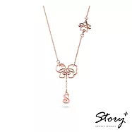 STORY故事銀飾-KikiLala訂製系列-雙子星外框單字訂製純銀項鍊(玫瑰金) 正常17吋