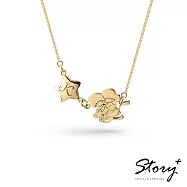 STORY故事銀飾-KikiLala訂製系列-雙子星飛向星空單字訂製純銀項鍊(黃K金) 正常16吋