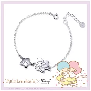 STORY故事銀飾-KikiLala訂製系列-雙子星飛向星空單字訂製純銀手鍊(純銀無電鍍) 正常(15cm+2.5cm延長鍊)