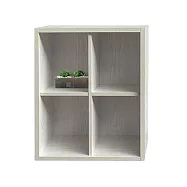 JP Kagu 現代簡約開放式四格空櫃-深39cm(收納櫃/展示櫃/書櫃) 雲灰白