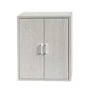JP Kagu 現代簡約雙門四格櫃-深39cm(收納櫃/書櫃/門櫃) 雲灰白