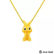 Disney迪士尼系列金飾 立體黃金墜子-帥氣桑普兔款 送玫瑰鋼項鍊