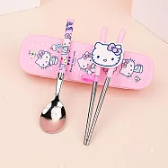 三麗鷗 凱蒂貓 兒童餐具3件組 學習筷 湯匙 餐具盒 HELLOKITTY