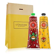 L’OCCITANE 歐舒丹 繽紛乳油木黃金拿鐵+蒙布朗護手霜(150mlX2)送禮袋-國際航空版