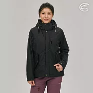 ADISI 女單件式防水透氣裡毛尼網外套(可拆帽) AJ1821031 (S-2XL)|防風 防潑水 防水透濕 防水貼條 毛尼網裡 戶外機能 M 黑