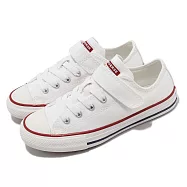 Converse 休閒鞋 Chuck Taylor All Star 1V 中童 白 魔鬼氈 帆布鞋 372882C 19.5cm WHITE