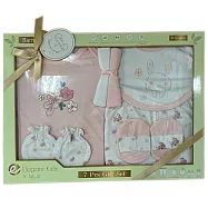 美國Elegant kids七件組彌月禮盒-粉色 (E010) 彌月禮盒 七件組彌月禮盒 女嬰裝 女嬰 嬰兒手套 嬰兒襪子 嬰兒裝 女嬰彌月禮盒 嬰兒圍兜