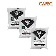 【CAFEC】三洋日本製ABACA+ 麻纖維Plus白色錐形咖啡濾紙(1-2人份) 100張 APC1-100W-3入組