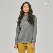 ADISI 女連帽透氣快乾保暖中層衣(手臂口袋) AL2221068 (S-XL)|內裡鬆餅紋 磨毛 刷毛 彈性 排汗速乾 機能 休閒 L 煙灰色
