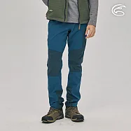 ADISI 男四面彈撥水耐磨修身拼接長褲AP1991037 (S-2XL)|防潑水 輕量 排汗 速乾 彈性 機能褲 拼接褲 S 藍泊/琺瑯藍