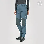ADISI 女四面彈撥水耐磨拼接長褲AP1991041 (S-XL)|防潑水 輕量 排汗 速乾 彈性 機能褲 拼接褲 L 灰石藍/風暴灰