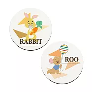 【Disney 迪士尼】軟式珪藻土吸水杯墊 QQ維尼 杯墊 (2入/組) (10*10*0.5cm) 瑞比與小荳