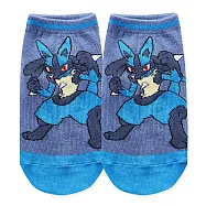 【ONEDER旺達棉品】寶可夢皮卡丘 超夢 路卡利歐 洛奇亞 直版襪 短襪 台灣製童襪- 路卡利歐 PK-A532S(15-22)