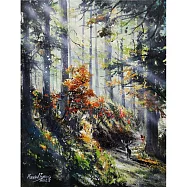 【玲廊滿藝】曾啟文-秋日密林幽徑35x27cm