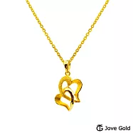 JoveGold漾金飾 真愛棲息黃金墜子 送玫瑰鋼項鍊