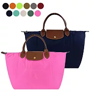 LONGCHAMP LE PLIAGE系列短把再生尼龍摺疊水餃包(中) 糖果粉