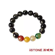 石頭記 五路財神手鍊-極致招財-12mm (2材質選) 黑曜石