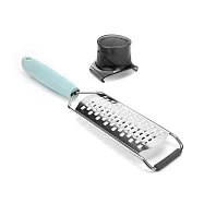 《Luigi Ferrero》Norsk壓器+止滑起司檸檬刨絲器 | 起司檸檬皮刨刀 乳酪刨屑 料理刨絲器 刨絲刀 切絲器 - 粉藍6mm