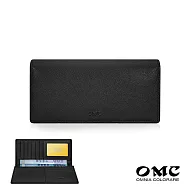 【OMC】12卡1照男夾-貴族十字紋薄型牛皮長夾30811