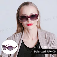 【SUNS】淑女偏光墨鏡 法式心型鑲鑽名媛款 紫紅色 寶麗來太陽眼鏡 防眩光 抗UV400