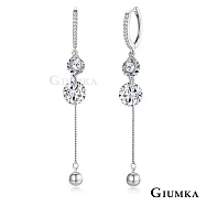 GIUMKA易扣垂墜長耳環女絢麗風采耳飾 精鍍正白K/玫瑰金 MF20059 無 銀色一對