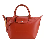 LONGCHAMP LE PLIAGE CITY系列PVC帆布兩用水餃包(小) 赤褐