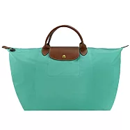 LONGCHAMP LE PLIAGE系列短把再生尼龍摺疊水餃旅行袋(大) 松石綠