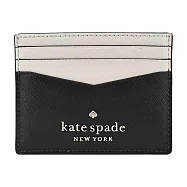 Kate Spade防刮拼色六卡名片夾- 黑/白