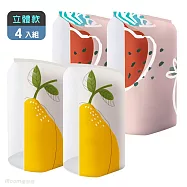 【iRoom優倍適】免抽氣兩用壓縮收納袋-立體果繪款大號2入+特大號2入 (超值4件組)