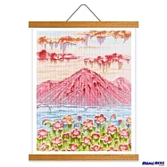 [HOMEHERE] DIY鑽石畫/紅粉春山 掛軸無框版