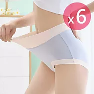 PinLe 撞色莫代爾無痕中高腰舒適內褲6件組(顏色隨機)Z090 其他 M
