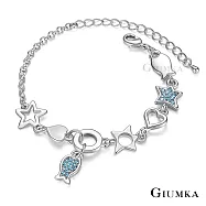 GIUMKA星辰於你心手鍊甜美淑女手鏈精鍍正白K/玫瑰金 生日聖誕節交換禮物推薦MH22004 19 銀色藍鋯